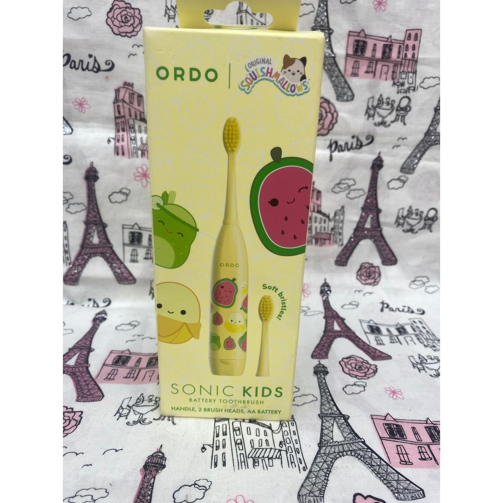 Ordo Squishmallows Sonic Kids Battery Toothbrush Yellow Wanda Junie Townes NEW